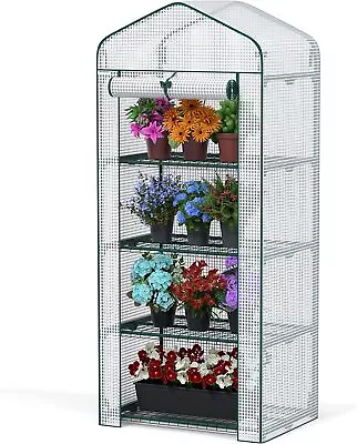 WORKPRO Mini 4-Tier Greenhouse Portable Rack Shelves Gardening Plant Green House • $58.99