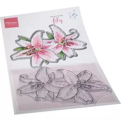 Marianne Design Stamps & Dies Set - Tiny's Flowers Lily TC0890 • £13.99