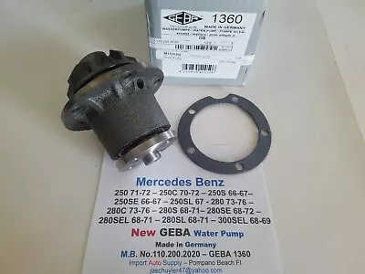 Mercedes Benz 250 250C 250S 250SE 250SL 280 280C 280S 280SE 280SEL Water Pump • $105