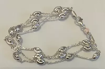 Nwot Links Of London 3 Row Silver Bracelet With Shiny Beads  • £32.50