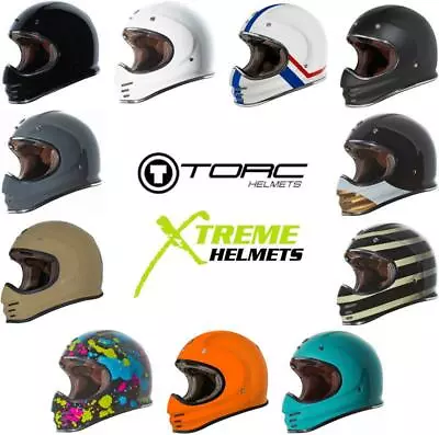 Torc T3 Retro Moto Helmet Motorcycle Full Face Removable Visor DOT ECE XS-2XL • $249.99