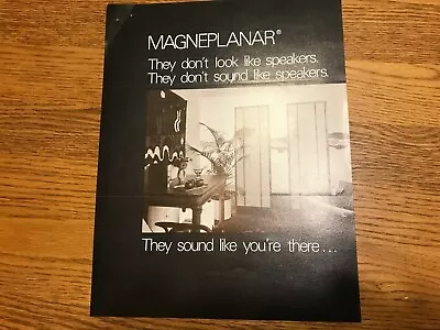 Magneplanar  Speaker Ad Flyer • $8.50