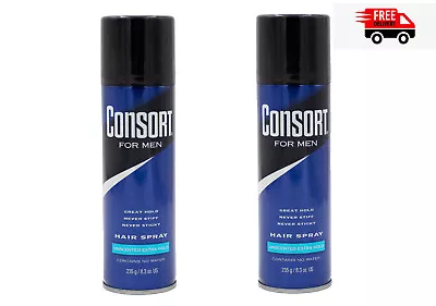 Consort For Men Shine Enhancing Extra Hold Hair Spray 8.3 Oz (Pack Of 2) NEW US • $25.99