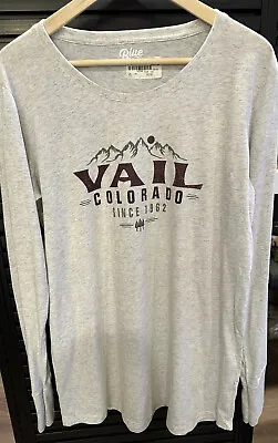 $15 • Buy BLUE 84 Womens (Jersey Gray) VAIL, CO Graphic Long Sleeved Tee Sz XXL, NWT