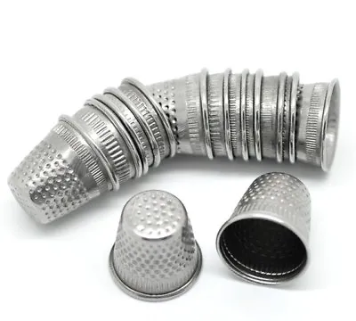 £4.99 • Buy 30x SILVER TONE Metal SEWING THIMBLES Set Closed Top Dressmakers Tailor Thimble