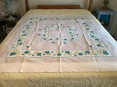 Vintage 50’s Kitchen Tablecloth English Ivy Design • $12