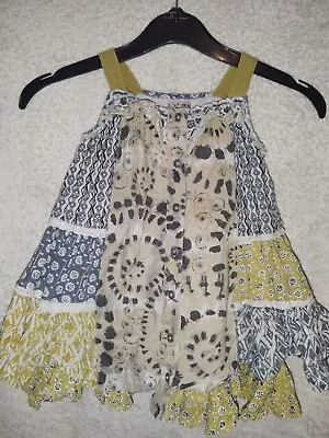 Baby Girl Age 9 To 12 Months Blue Beige Dress From Next Great Quality Condition • £0.99