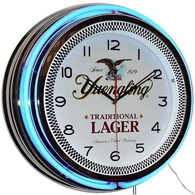 19  Yuengling Traditional Lager Double Neon Clock Man Cave Pub Bar Decor (Blue) • $174.95