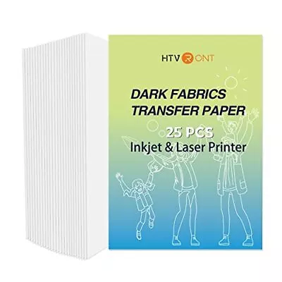 Heat Transfer Paper For Dark T Shirts -25 Sheets 8.5x11  Iron On Transfer Pap... • $34.27