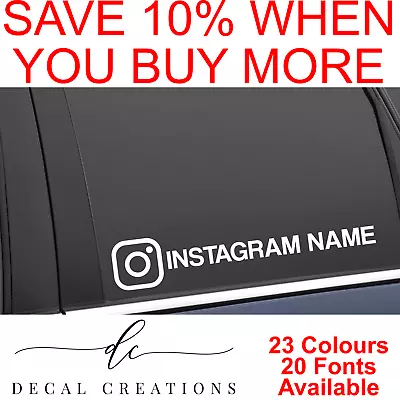 23 COLOUR Custom Instagram Name Social Media Personalised Business Vinyl Decal  • $4.49