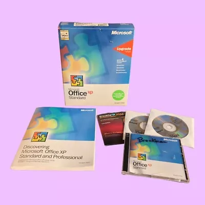 MICROSOFT OFFICE XP Standard 2002 CD-ROM SET W/ Product Key Word Excel Powerpoin • $14.99