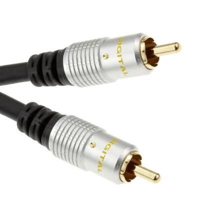 £5.25 • Buy Black Single 1x RCA Phono Male To Male 1.5m 3m 5m 10m Audio Video OFC Cable