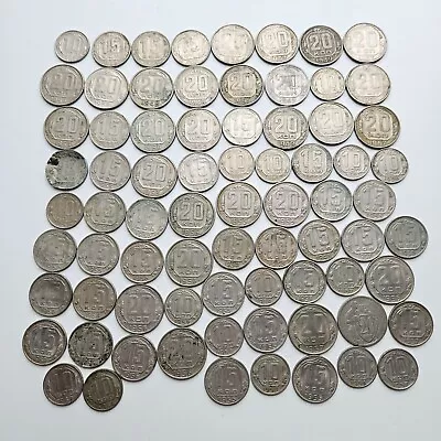 1942 1946 1957 Etc RUSSIA USSR 20 KOPEKS STALIN ORIGINAL 100% FULL SET 74 COINS • $50