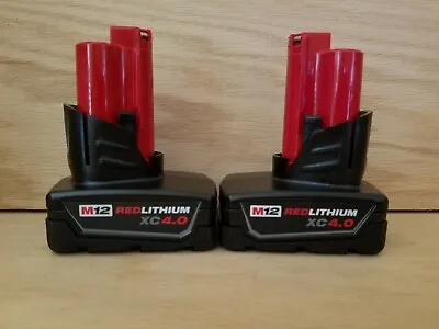 2 - New Genuine M12 REDLITHIUM  XC 4.0 Extended Capacity Batteries  48-11-2440 • $79.95