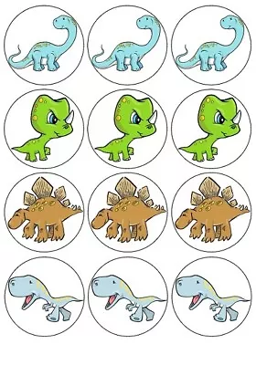 24 Dino Baby Dinosaur Fairy Cup Cake Toppers Edible Birthday Party Decorations • £2.38