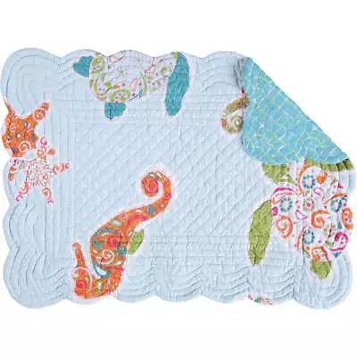 2 C&F Home Cotton Reversible St Kitts Quilted Placemats 19 Inches X 13 Inches A • $26.99