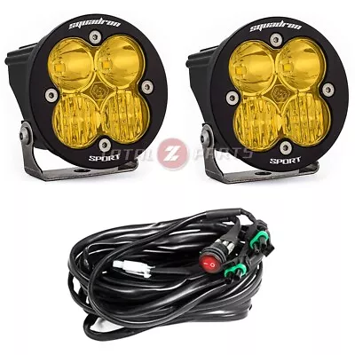 Baja Designs® Squadron-R Sport Amber Fog LED Lights Pair Driving/Combo & Harness • $260.95