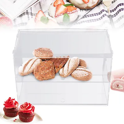 2 Tier Acrylic Bakery Pastry Display Case Self Serve Cakes Showcase Stand Holder • $39.01