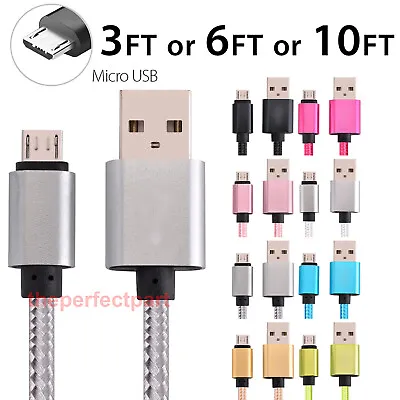 3/6/10FT Micro USB Fast Charger Data Sync Cable Cord For Samsung HTC Android LG • $3.59