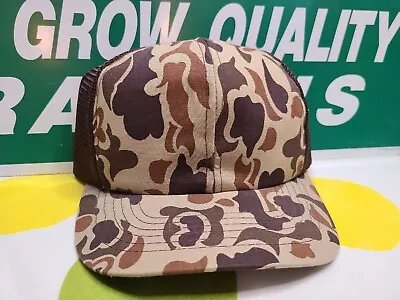 Vintage 80's Camo Hunting Hat Snapback Camouflage Mesh Hunting • $8.99