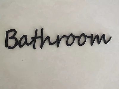 Wooden  Bathroom    30cm Plaque Words/Letters Home/Door/WallBlack Or Unpainted • £4.99