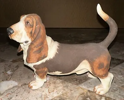 Vintage Andrea By Sadek Porcelain Basset Hound Dog Figurine 7733 Bisque China • $16