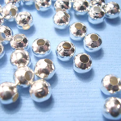 £1.60 • Buy Silver Plated Round Ball Spacer Beads Jewellery Making 2mm 3mm 4mm 5mm 6mm 8mm