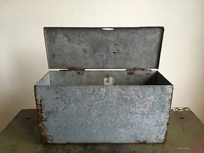 Vintage Heavy Duty Galvanized Steel Log Holder Storage Box Farm Salvage • £85