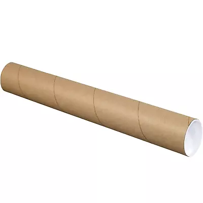 Partners Brand PP3026K Mailing Tubes With Caps 3  X 26  Kraft Pack Of 24 • $84.07