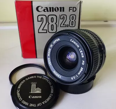 Canon FDn F2.8/28mm MF Lens Filter Caps EXC Working Cond (see Test Photos) • £49.50