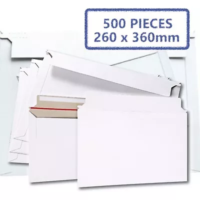 500x 300gsm B4 260 X 360mm Semi Rigid White Hard Envelope Tough Bag Replacements • $208.95