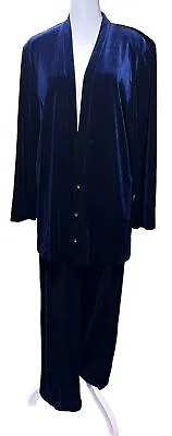 RM Richards Ladies 2-Piece Velour Suit Dark Blue 14 • $27