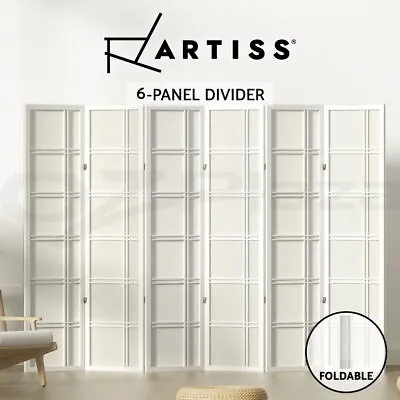 Artiss 6 Panel Room Divider Screen Partition Privacy Wood Stand Nova White • $143.95