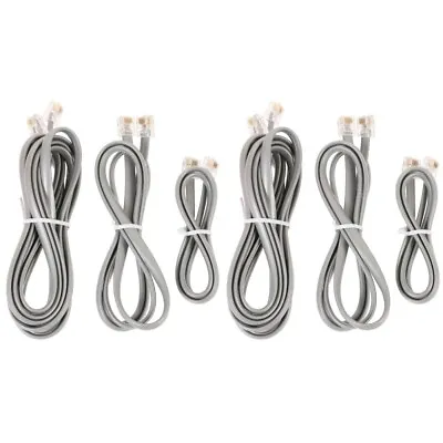  6 Pcs Copper Flat Telephone Line Cords Landline Phones Wire • £9.78