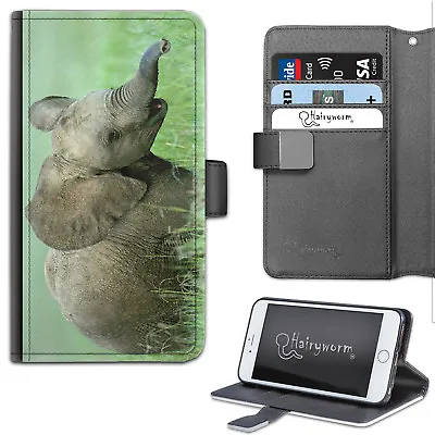 Baby Elephant Phone Case;PU Leather Side Flip Phone Cover For Apple/Samsung • $54.11