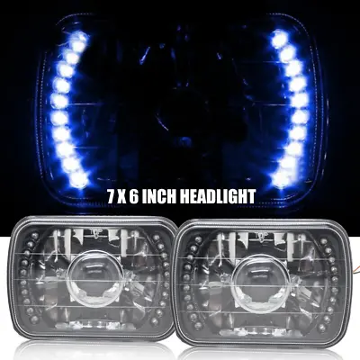 Pair 7x6  5x7  DOT Halo LED Headlights For GMC Safari C6500 C7500 Topkick W/o H4 • $19.99