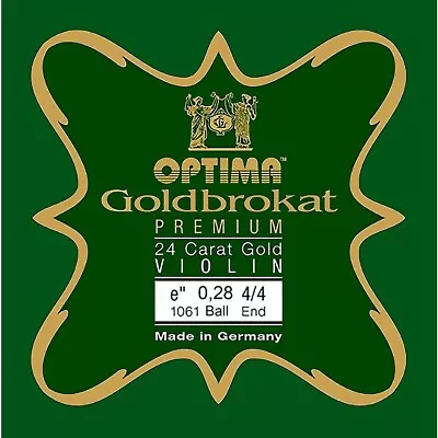 Optima Goldbrokat 24K Gold Plated Violin E String 4/4 Heavy 28 Guage Ball End • $8.99