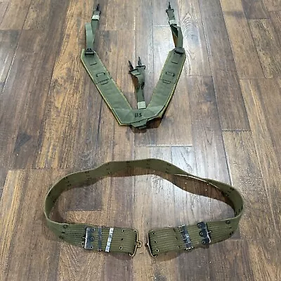 US Military Vietnam Era Web Belt & Suspenders Load Bearing LC-1 Alice M1956 • $49