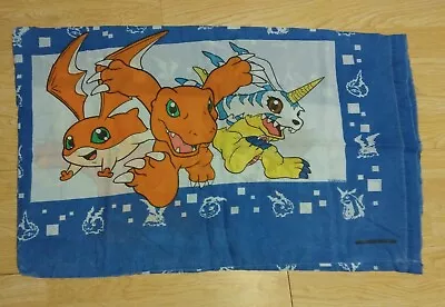 Vintage 2000 Digimon Blue Pillowcase Tai Agumon Patamon Gabumon • $14.95