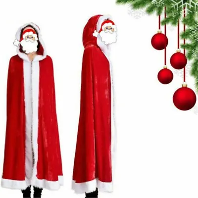 Christmas Cape Mrs Santa Claus Miss Adult  Ladie Fancy Dress Outfit Cloak Womens • $16.35