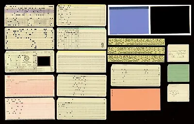 Collection Of Computer Punch Cards (IBM-80 IBM-96 Univac-90) & Microfiche • $39.99