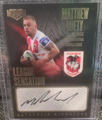 $100 • Buy 2021 Tla Nrl Elite - Matthew Dufty - League Sensations Black Signature #17/20
