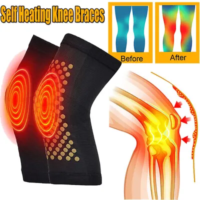 2Pair Self Heating Knee Pad Therapy Arthritis Support Brace Protector Leg Warmer • £3.58