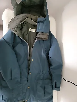Men's LL BEAN Winter PARKA Jacket Size L Navy Blue Maine Warden's PARKA Goretex • $155