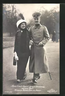 Postcard Ernst August Duke Of Braunschweig With His Bride Victoria Luise Von Pre  • £5.16