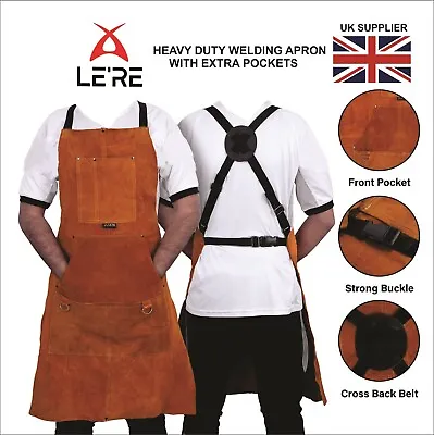 6 Pocket FullBody Welding Apron Heavy Duty Heat Resistant (LE'RE Workwear) • £20.80