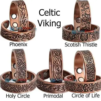 $11.95 • Buy 4 Mag Celtic Viking Pure Solid Copper Magnetic Ring Men Women Arthritis Cx230
