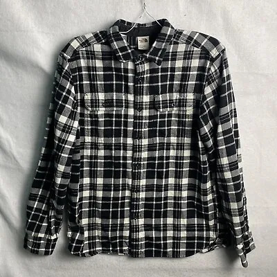 The North Face Flannel Shirt Men's Black White Plaid Button Long Sleeve Size L • $24.77