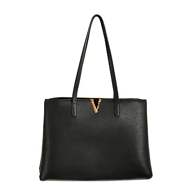 $899.99 • Buy Versace Women's 100% Textured Leather V-Logo Tote Handbag Shoulder Bag