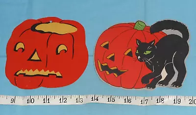 Vintage HALLOWEEN DECORATIONS Cutouts Lot Black Cat/pumpkin/jol • $20